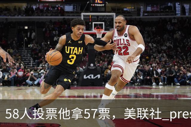 58人投票他拿57票，美联社 preseason 一阵出炉